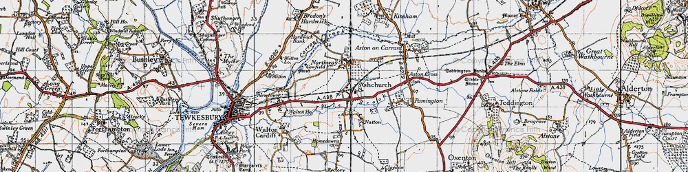Old map of Ashchurch in 1946