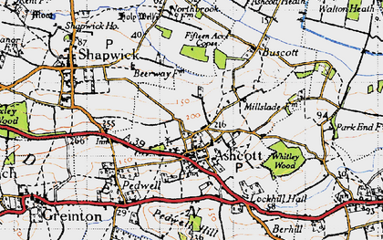 Old map of Ashcott in 1946