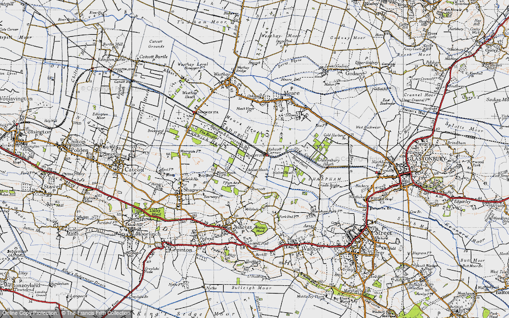 Old Map of Historic Map covering Street Heath in 1946