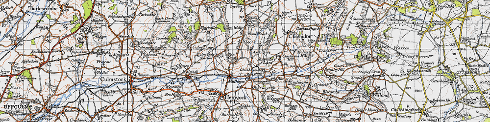 Old map of Ashculme in 1946
