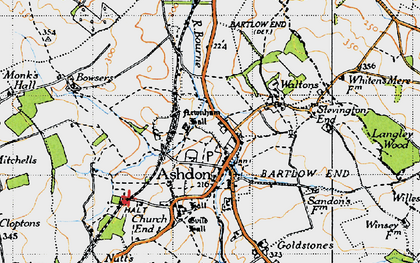 Old map of Ashdon in 1946