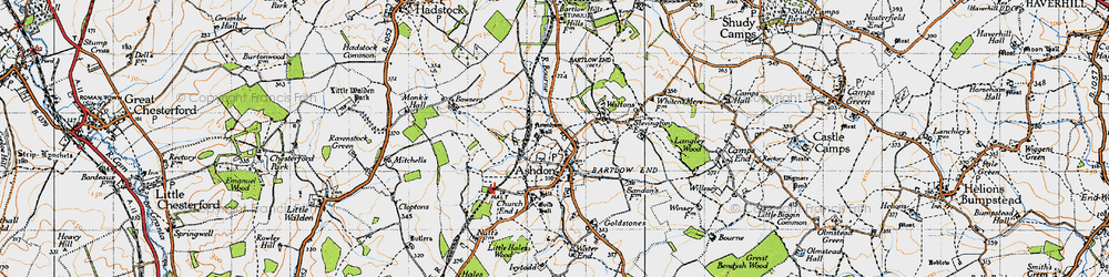Old map of Ashdon in 1946