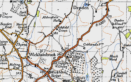 Old map of Ashfield Green in 1946