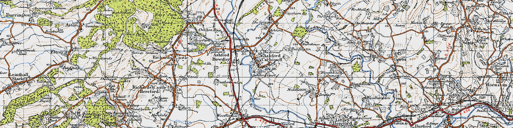 Old map of Ashford Carbonell in 1947