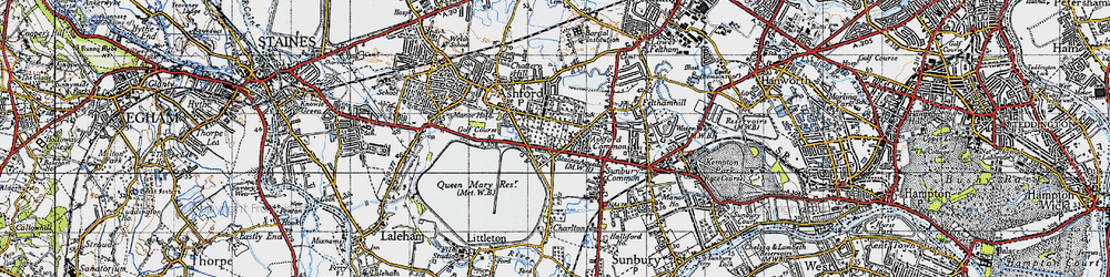 Old map of Ashford Common in 1940