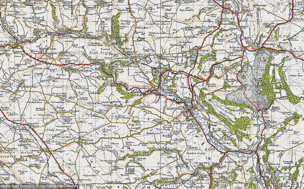 Old Map of Ashford in the Water, 1947 in 1947
