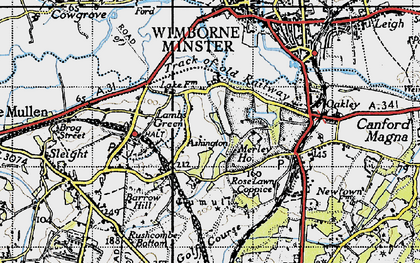Old map of Ashington in 1940