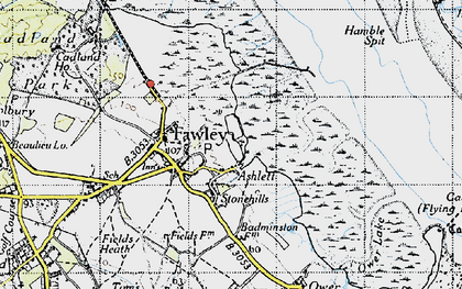 Old map of Ashlett in 1945