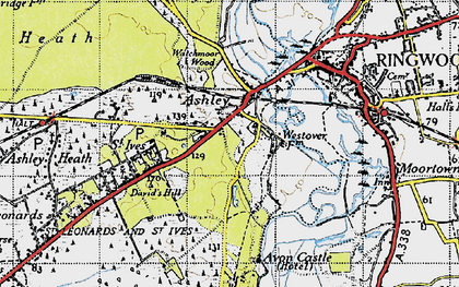Old map of Avon Castle in 1940