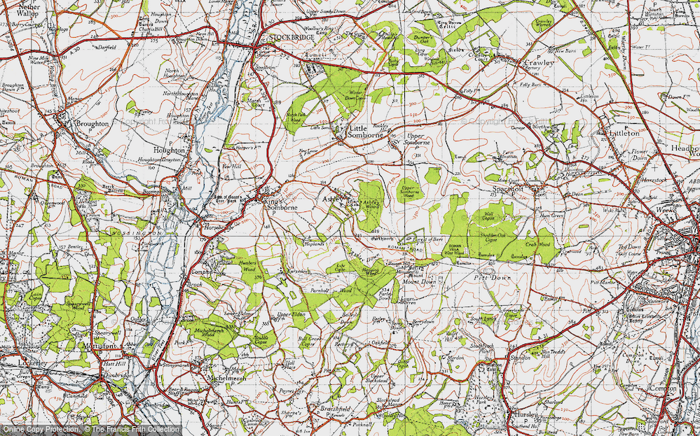 Old Map of Historic Map covering Ashley Down in 1945