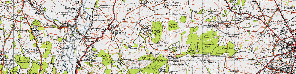 Old map of Parnholt Wood in 1945