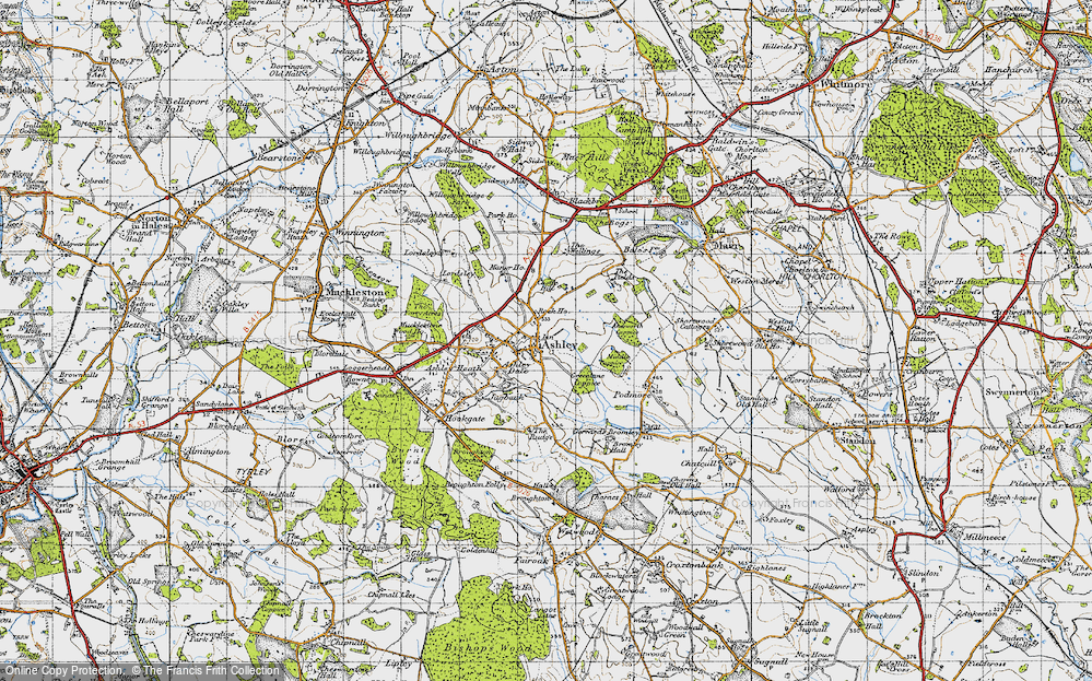 Old Map of Historic Map covering Akesworth Coppice in 1946