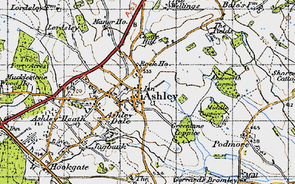 Old map of Ashley in 1946