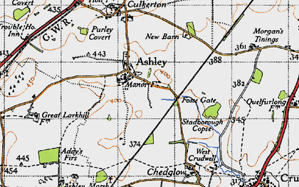 Old map of Ashley in 1947