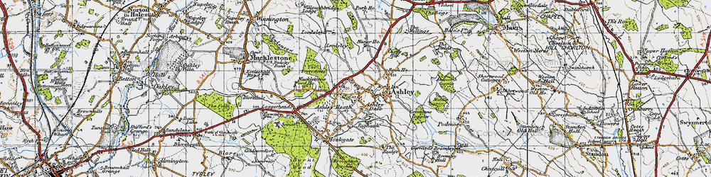 Old map of Ashley Dale in 1946