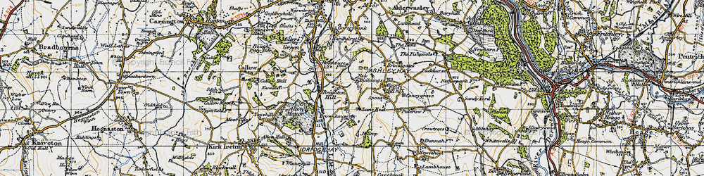 Old map of Ashleyhay in 1946