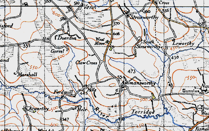 Old map of Ashmansworthy in 1946