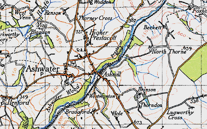 Old map of Ashmill in 1946