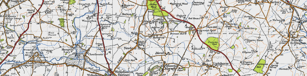 Old map of Ashorne in 1946