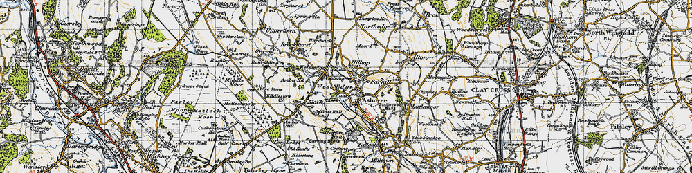 Old map of Ashover in 1947