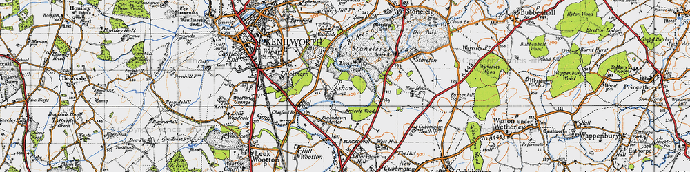 Old map of Ashow in 1946