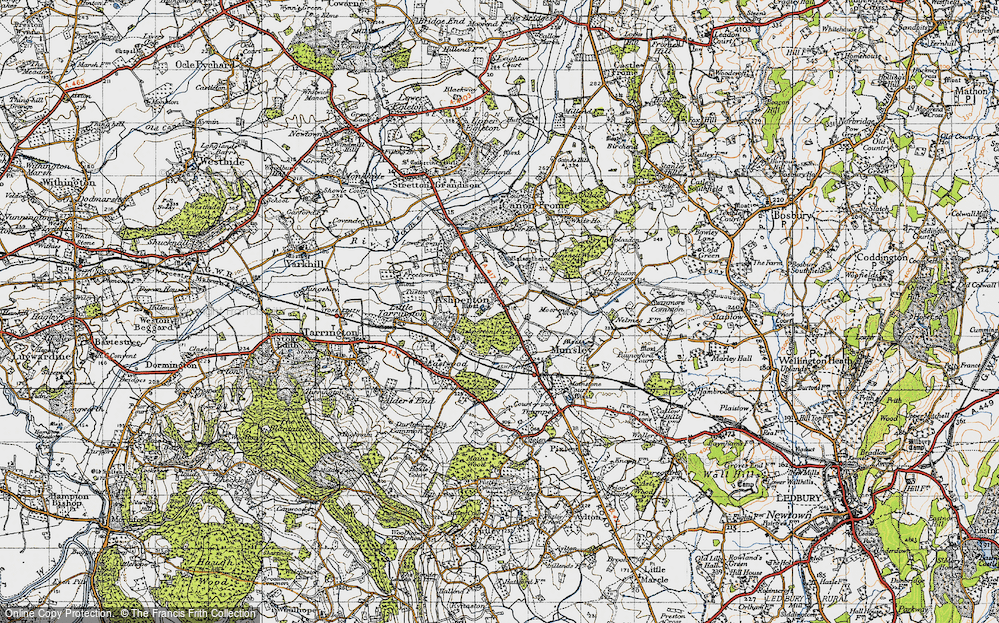Old Map of Historic Map covering Ashperton Park in 1947
