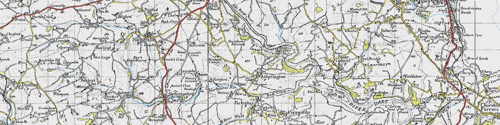 Old map of Ashprington in 1946