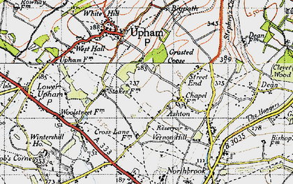 Old map of Ashton in 1945
