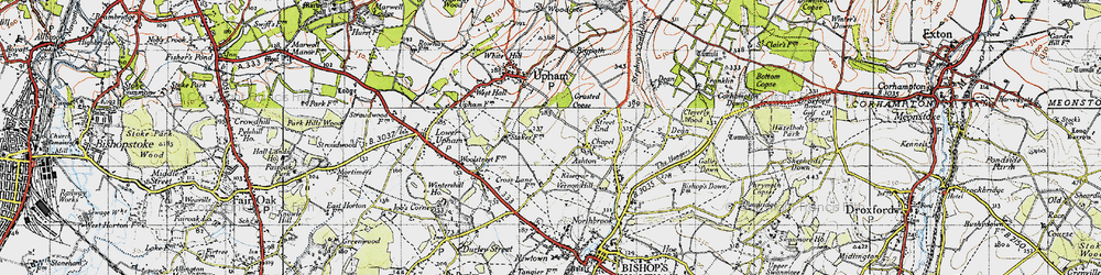 Old map of Ashton in 1945