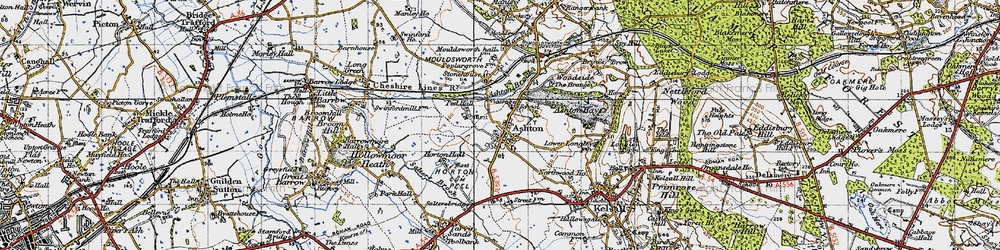 Old map of Ashton Hayes in 1947
