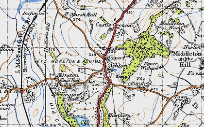Old map of Ashton in 1947