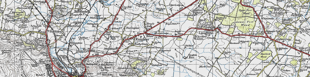 Old map of Laughton Place in 1940