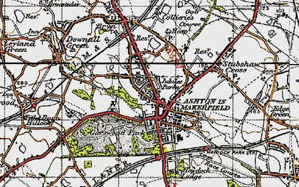 Old map of Ashton-in-Makerfield in 1947
