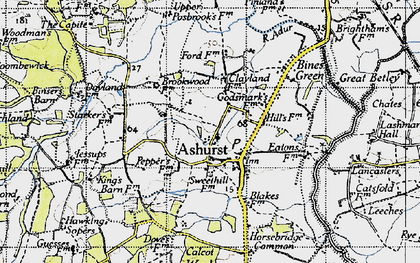 Old map of Ashurst in 1940