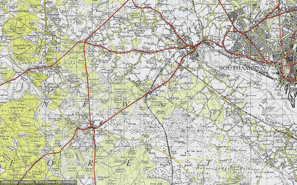 Old Map of Ashurst, 1945 in 1945