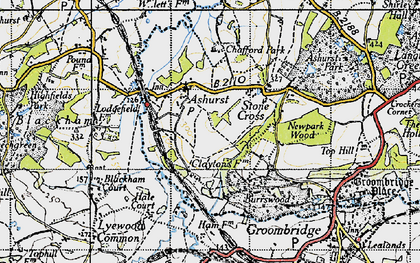 Old map of Ashurst in 1946