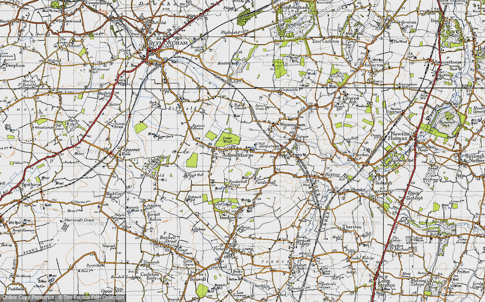 Old Map of Ashwellthorpe, 1946 in 1946