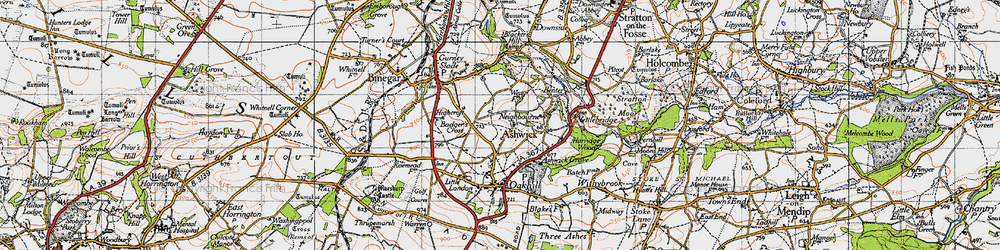 Old map of Ashwick in 1946