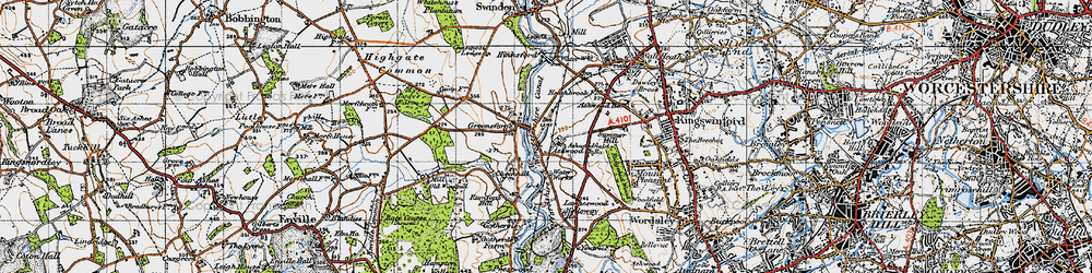 Old map of Ashwood in 1946