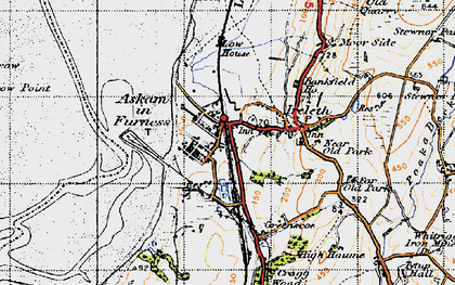 Old map of Askam Pier in 1947