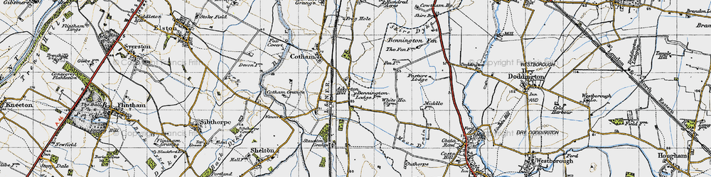 Old map of Bennington Fen in 1946