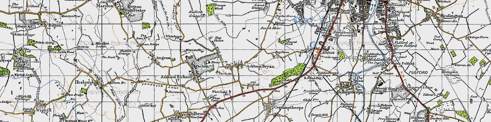 Old map of Askham Bryan in 1947