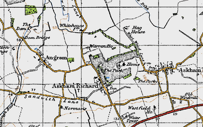 Old map of Askham Richard in 1947