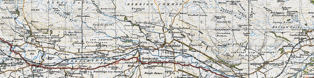 Old map of Askrigg Common in 1947