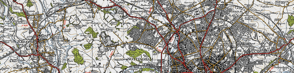 Old map of Aspley in 1946