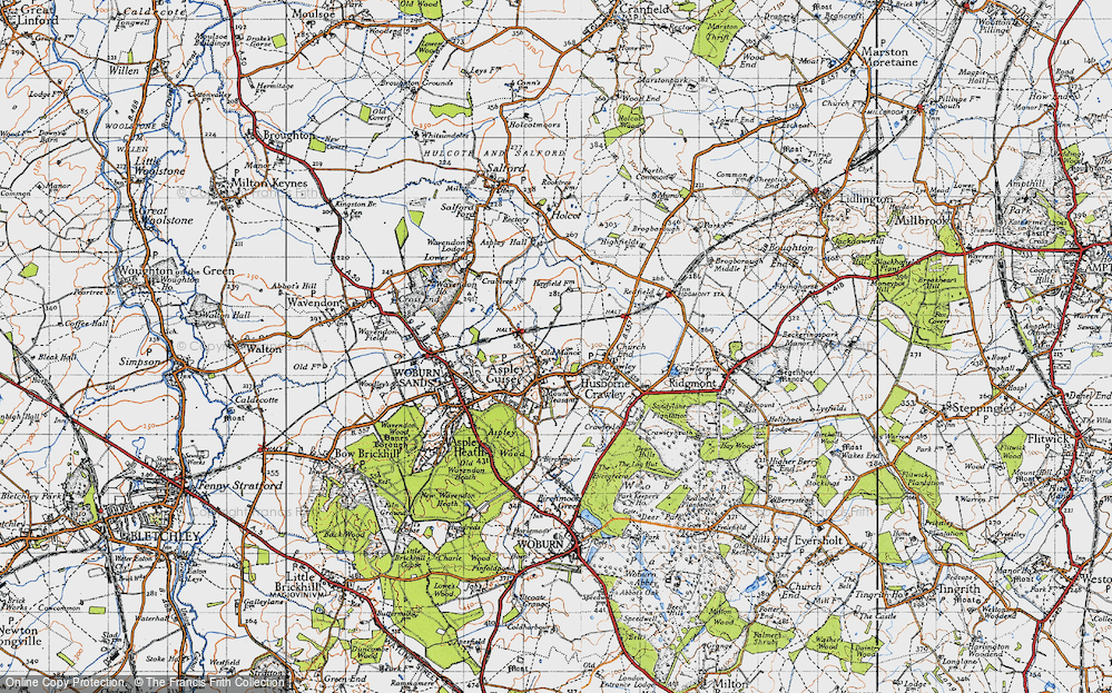 Old Map of Aspley Guise, 1946 in 1946