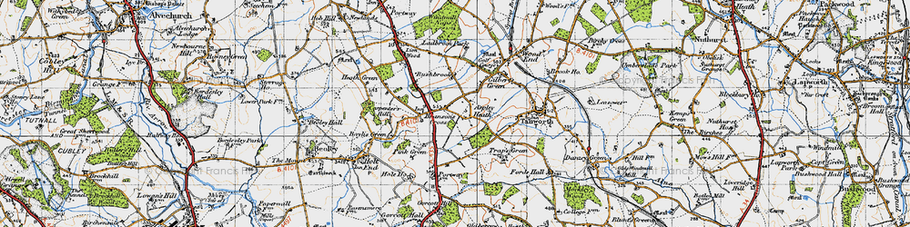 Old map of Aspley Heath in 1947