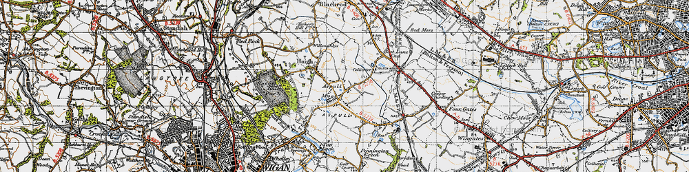 Old map of Aspull in 1947