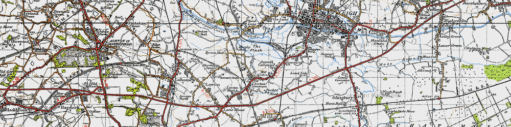 Old map of Aspull Common in 1947