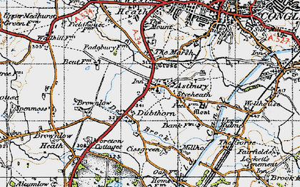 Old map of Astbury in 1947